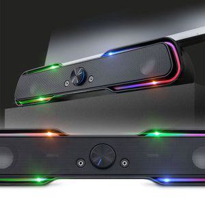 애니존 RGB LED게이밍 사운드바 스피커 AZ-L100고품질 게임 사운드 USB 유선 PC 컴퓨터 음향