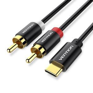 VENTION USB C to 2 RCA 오디오 케이블 Type-C 수 Y 스플리터 2RCA 잭 USB-C 휴대폰 태블릿 홈 시어터 DVD