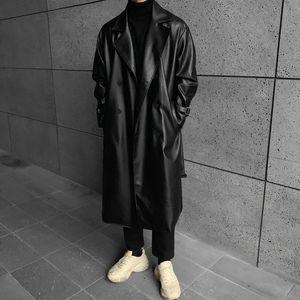 남자 가죽 롱트렌치코트 겨울 오버사이즈 트렌드 오리지널