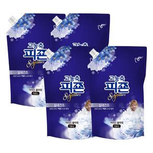 피죤 고농축 섬유유연제 시그니처 리필, 아이스플라워, 1.6L, 4개