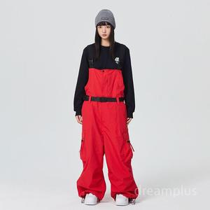 여자 남자스노우보드복 바지 점프수트보드복 멜빵 커플