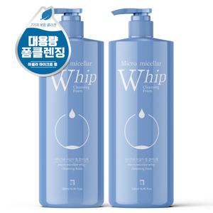 살림백서 마이크로 미셀라 휩 폼클렌징 500ml x 2개 대용량 클렌징 촉촉한
