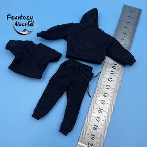 주식 남성 캐주얼 의류 스포츠 후드 슬랙스 반팔 티셔츠 바지 모델 액션 피규어 바디 1/12 체중계 6 인치