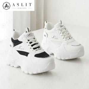[애슬릿] 여성 속굽 키높이 화이트 어글리 슈즈 런닝화