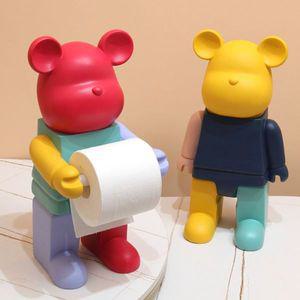 컬러풀 베어브릭 휴지걸이 유니크 인테리어 곰 장식 스탠드 티슈 걸이 집들이 선물