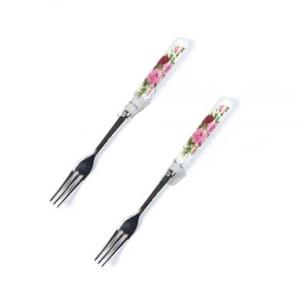 장미 손잡이 티포크 2p 14.5cm 10세트 과일포크