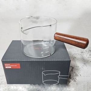 모던 계량컵 핸들 내열유리 커피 용량 유리 200ml 표시 주방용 가정용 업소용 글라스 손잡이