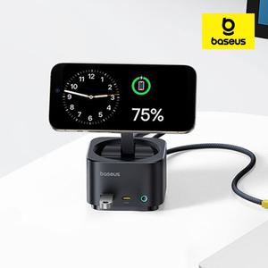 베이스어스 맥프로2 7in1 멀티 포트 허브 Qi2 15W 맥세이프 무선충전기