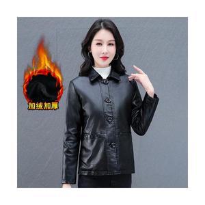 깜도리 여자 키작녀 가죽 코트 기모 코디 워싱 옷 숏꾹3