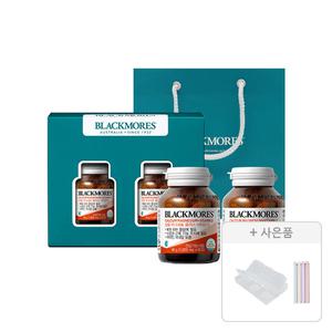 블랙모어스 NEW 칼슘 마그네슘 비타민D 선물세트 60정, 2입, 1개+쇼핑백, 1개+증정(약통 케이스 6구, 1개 + 밀봉 다용도 집게 4P,  1개)