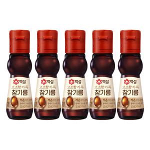 [유통기한 임박] 백설 고소함 가득 참기름 50ml, 5개
