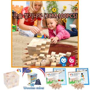 큰솔교육 큰솔2cm쌓기나무100pcs(비취우드) 큰솔정육면체2cm 소마큐브 카프라 펜토미노/수학교구/돌봄교구