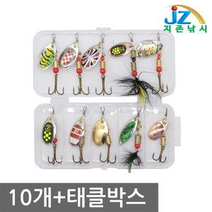 꺽지 스피너 세트 쏘가리 산천어 송어 배스 루어 낚시 용품 채비 셋트 하드베이트 초보 입문 추천