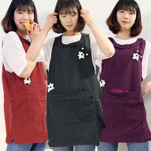 수국 와사지 원피스앞치마(FREE/BIG) 예쁜앞치마 업소용 바리스타 주방