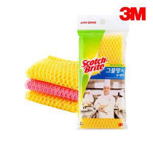 3M 스카치브라이트 그물망사수세미 (3개입x3개)