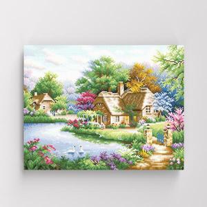 [아트박스]/아이러브페인팅 DIY캔버스형 보석십자수 40x50cm 아늑한오두막