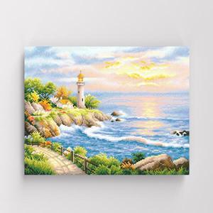 [아트박스]/아이러브페인팅 DIY캔버스형 보석십자수 40x50cm 등대와 노을