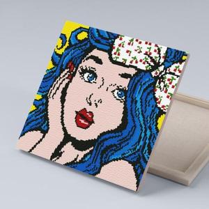 [아트박스]/아이러브페인팅 DIY캔버스형 보석십자수 30x30cm 파란머리소녀