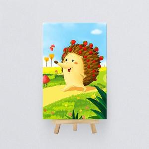 [아트박스]/아이러브페인팅 DIY미니이젤형 보석십자수 10x15cm 소풍가는 고슴도치