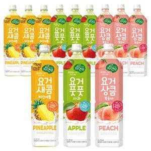 [기타]웅진 자연은 요거상큼복숭아 4개 + 새콤파인 4개 + 풋풋사과 4개 (1.5L 총12개)