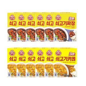 오뚜기 쇠카쇠짜 (쇠고기카레 200g 6개 + 쇠고기짜장 200g 6개)