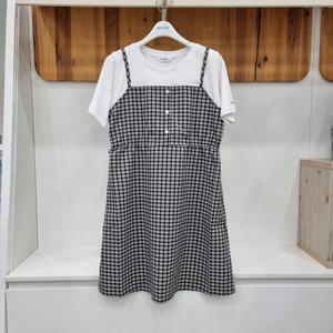 [에꼴리에]쿨 체크 레이어드 원피스 23B1857B
