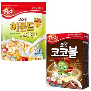 동서 포스트 고소한아몬드후레이크 620g+오곡코코볼 570g