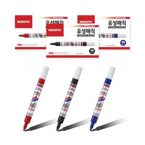 문교 유성매직 12개입 1타 흑색 적색 청색 유성마카 매직펜 마카펜