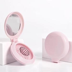 [OFM7MO17]미니 손거울 빗거울 휴대용 접이식 브러쉬 세트