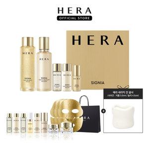 [내일도착]헤라 시그니아 워터 에멀젼 2종 기프트세트+세라믹괄사+여행용8종+마스크3매