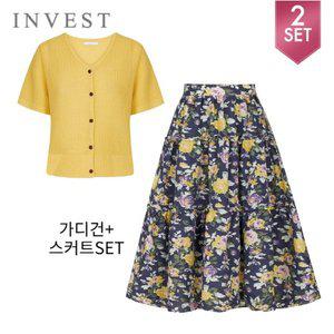 [인베스트]V넥가디건+플라워스커트세트_INI4M1KC4511