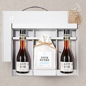 [웰굿]프리미엄 소금 혼합 선물세트 4호(토판400g,참기름250x2)