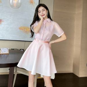 윈터솔져 여성 여름 망사 복고풍 chic 슈트 스커트 3종 세트
