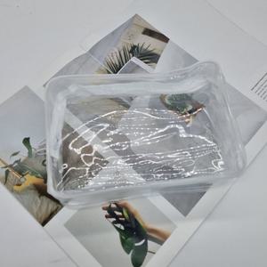 PVC 투명 방수 파우치 대형 화이트/여행용/화장품/세면/다용도/지퍼/메이크업/수납/멀티/휴대용/심플/소품