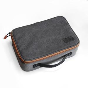 DD ddHiFi CZ300 휴대용 대용량 다중 공간 하이파이 보관 가방, 레트로 그레이 16A 방수 코튼 캔버스 제작