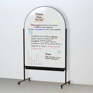 아치형 이동식 양면자석화이트보드 1000x1500mm 블랙색상