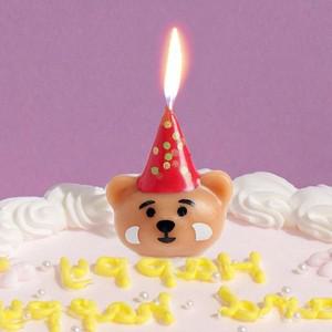 [하프클럽/셀러허브_여성트랜드패션]해피 케익초 고깔곰 4개입 기념일 장식초