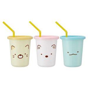 [오너클랜]스밋코구라시 스트로우 빨대물컵 3p세트 320ml 파티컵