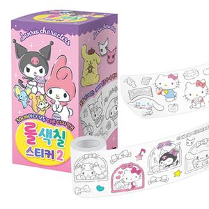 학산문화사 산리오캐릭터즈 롤 색칠 스티커 no.2/스티커북/스티커아트북/색칠북/스티커색칠북/캐릭터스티커