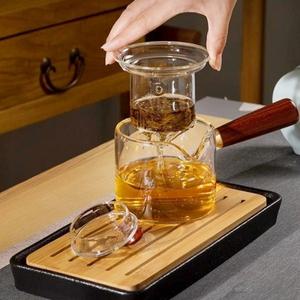 [로하티]우드핸들 주전자 내열유리 내열 포트 차포트(400ml) 티주 티팟 티 유리