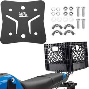 케미모토 리어 랙 클램프 플레이트 러기지, CRF250L 300 450 KLX250S KLX300 DRZ400S /SM 및 KLX400S 그롬 나비 XT250 슈퍼73 우유 상자 및 기타 상자, 블랙