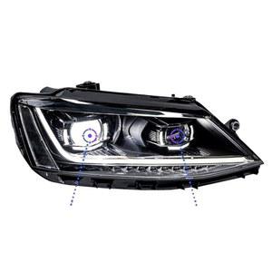 폭스바겐 제타 MK6 헤드라이트 2011 2018 헤드램프 DRL 프로젝터 렌즈 자동차 액세서리(LED 전구)에 호환되는 RMDGPFUA 자동차 조명
