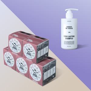 순수 더 사이언스 살롱컬러 염색약 5개+롱래스팅 샴푸 300ml 1개