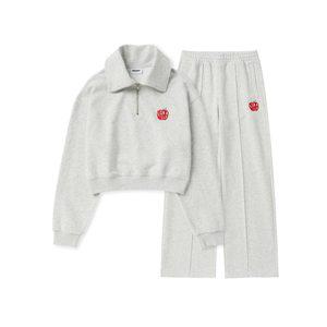 널디 우먼스 수플레 크롭 스?셔츠 세트(24FW) 멜란지화이트 PNEF24SWSP0746 94929