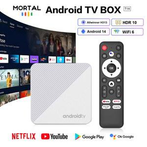 오네어 크롬캐스터 Mortal TV Box T1X 쿼드코어 Allwinner H313 Wifi6 BT5.0 안드로이드 14 넷플릭스 구글 크롬캐스트 음성 무선 스트리밍 셋톱박스