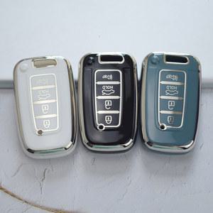 차키케이스 현대 투싼 아제라 IX35 쏘나타 기아 스포티지 보리드 쏘렌토 K5 K7 TPU 케이스 커버 포브 홀더 버튼