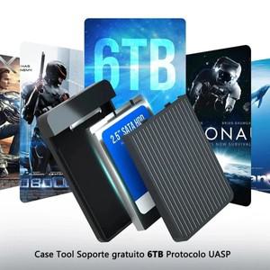 2.5 HDD SSD 케이스 SATA-USB 3.1 어댑터 외장 하드 드라이브 인클로저 디스크 타입 USB-C 6gbps Case to A