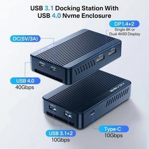 Acasis 40Gbps Thunderbolt NVMe SSD 인클로저 도킹 스테이션 USB-C 허브 Macbook Pro 용 8K 60HZ 고화질