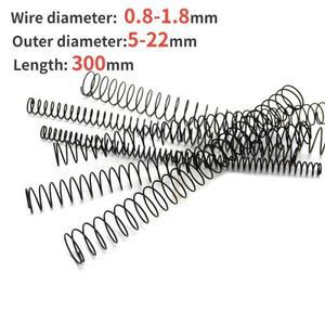 1pcs 스프링 Y 자형 압축 와이어 직경 0.8-1.8mm 강철 길이 300mm 외경 5-22mm
