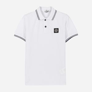 스톤아일랜드 키즈 와펜 피케 반팔 폴로 티셔츠 카라티 화이트 751621348V1001